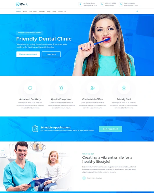 Dentist Clinic homepage preview