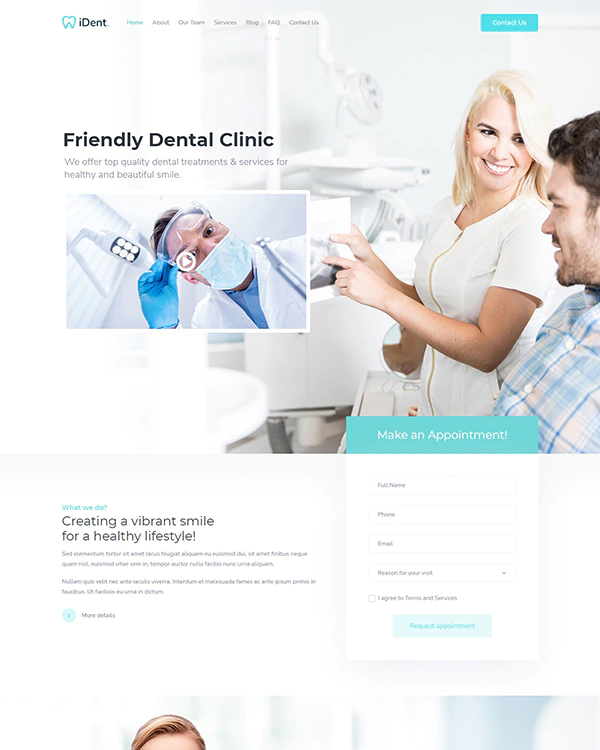 Dental Care homepage preview