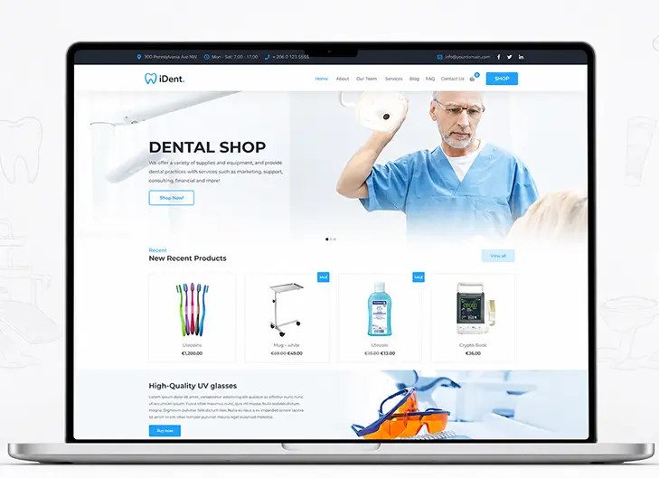 Advanced Dental Clinic homepage preview